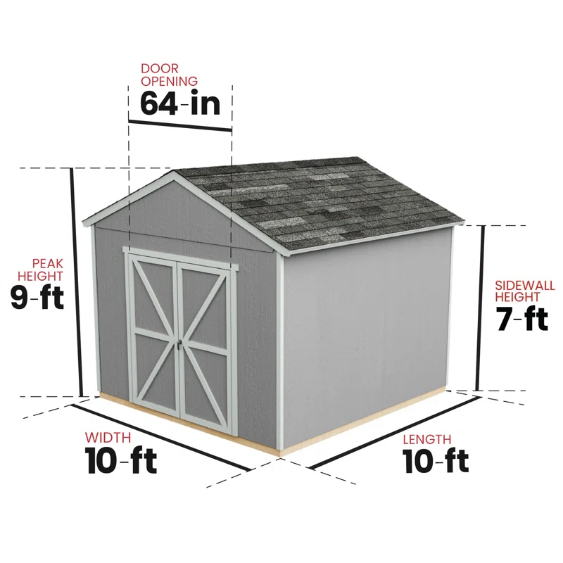 Handy Home Rookwood 10 ft. W x 10 ft. D Wood Storage Shed
