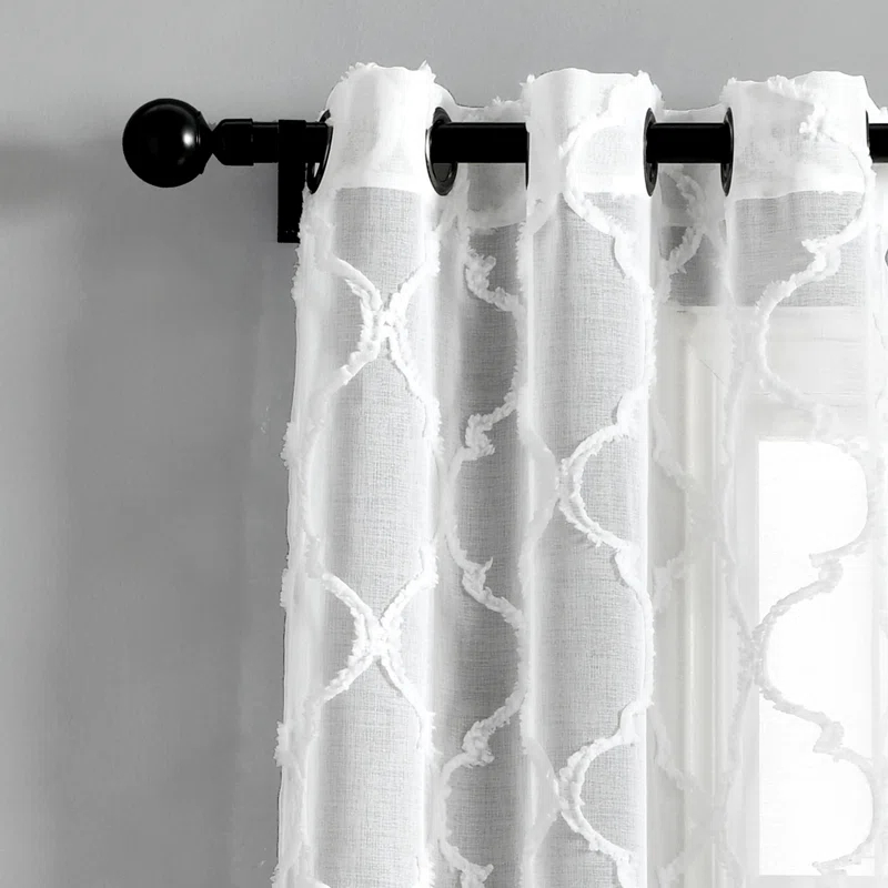 Lush Decor Avon Trellis Sheer Trellis Sheer Curtain Panels (Set of 2)