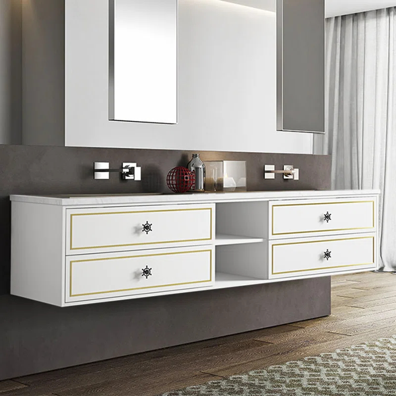 AMANI Eleen 96 In. W X 23 In. D X 22 In. H Bath Vanity Cabinet Without Top