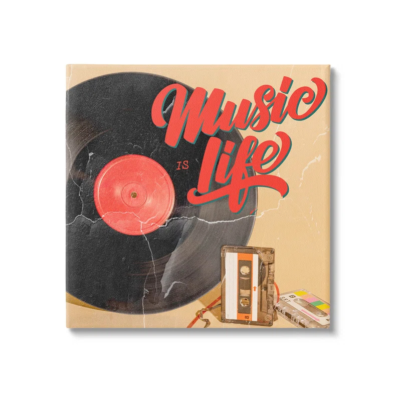Stupell Industries " Music Is Life Vintage Cassette " by Kim Allen