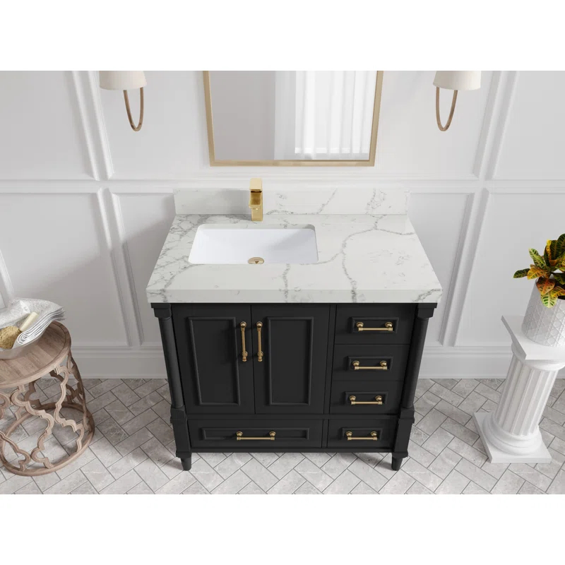 Willow Collections 36'' Single Bathroom Vanity with Quartz Top