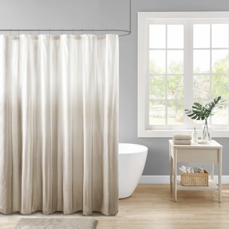 Madison Park Ara Ombre Printed Seersucker Single Shower Curtain