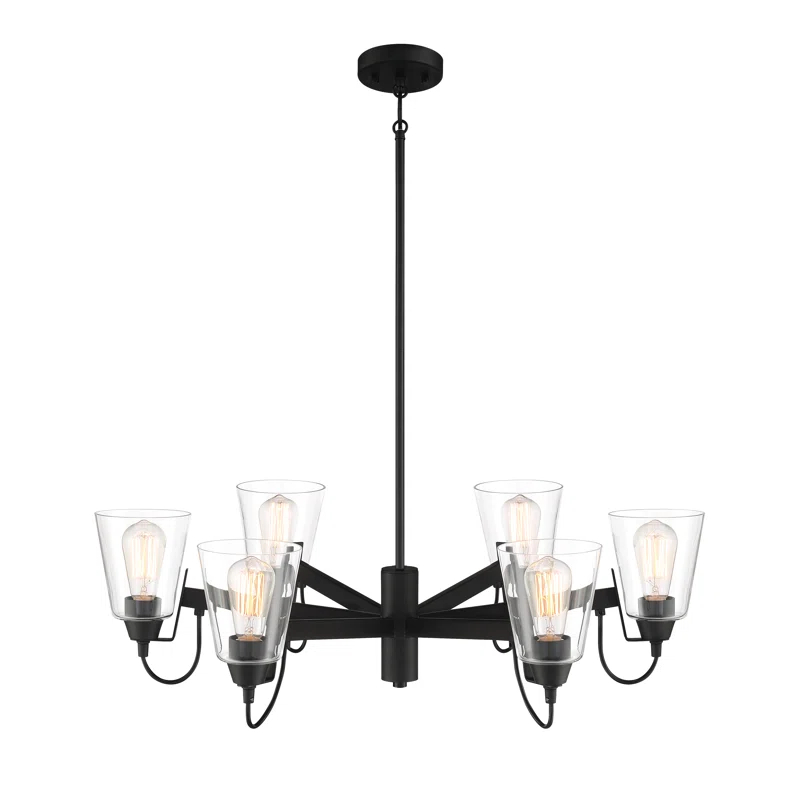 Minka Lavery Minka Lavery Beckonridge Coal With Clear Chandelier
