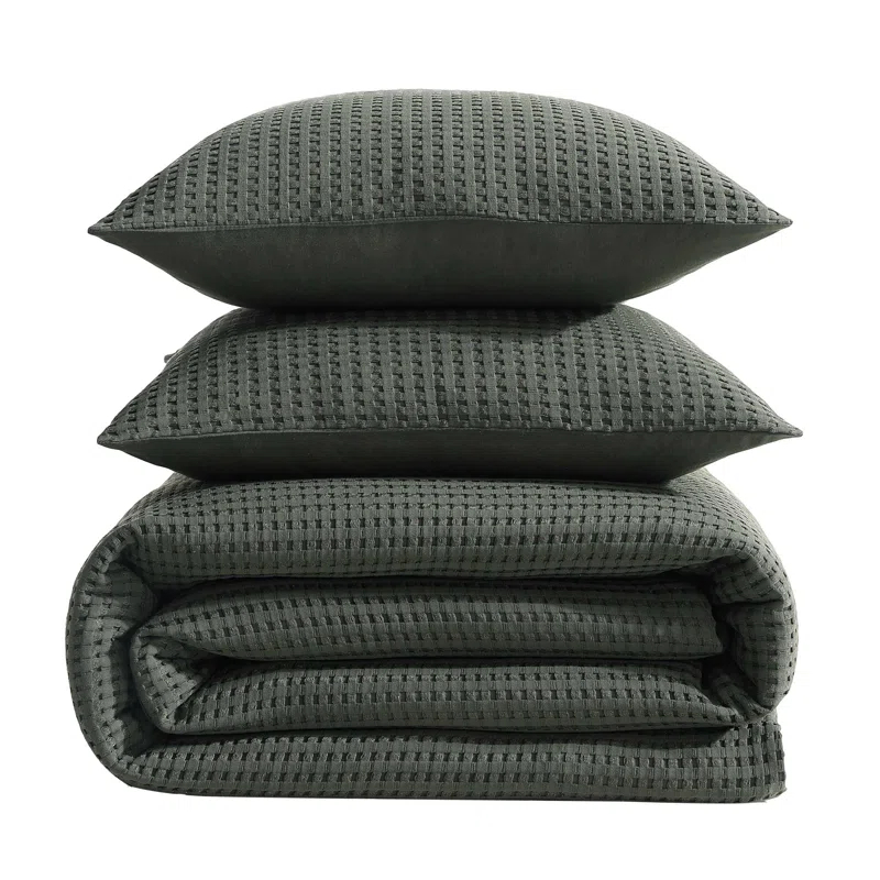 Kenneth Cole Solid Waffle Reversible Comforter Set