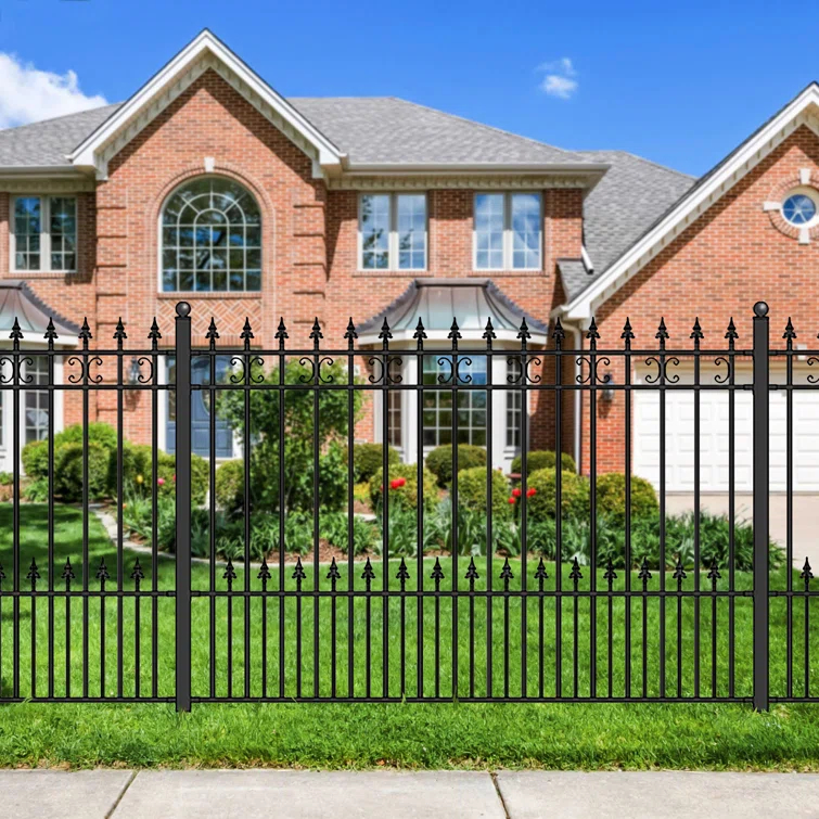 ALEKO Venice 62.8'' H x 66'' W Black Metal Fencing