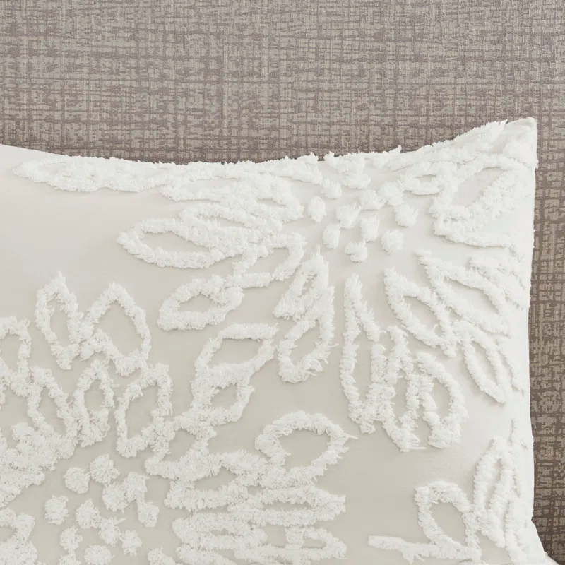 Kelly Clarkson Home Gwyneth 3 Piece Tufted Cotton Chenille Floral Duvet Cover Set