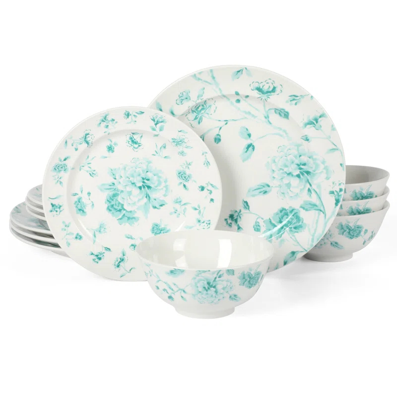 Martha Stewart Martha Stewart Porcelain China Dinnerware Set - Service for 4