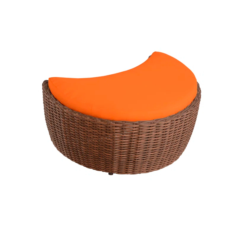 Rianny Wicker Outdoor Ottoman with Sunbrella® Cushion