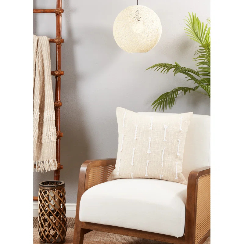 Saro Elka Collection Cotton Throw Pillow
