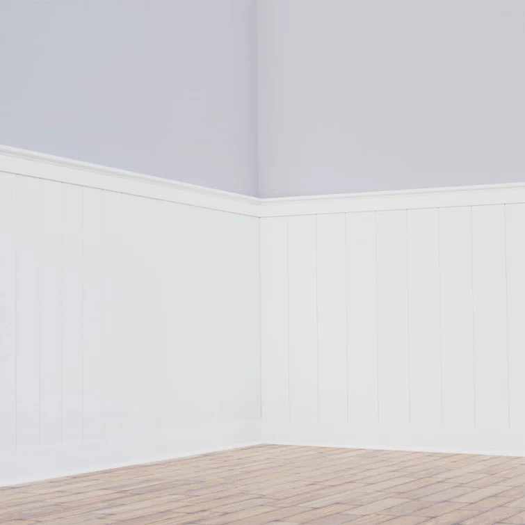 Ekena Millwork Deluxe Shiplap with a Nickel Gap 8' Length PVC Wainscoting Kit