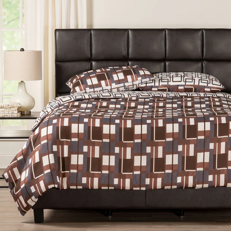 Plaid Men Plaid Duvet Cover Set
