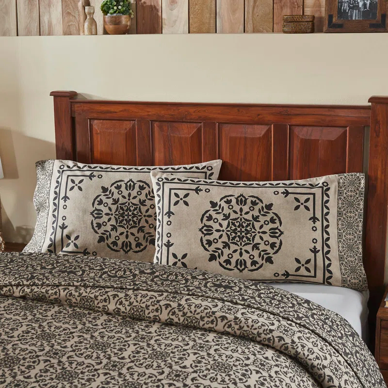 VHC Brands Custom House Cotton Blend Twill Geometric - Set of 2 (Set of 2)