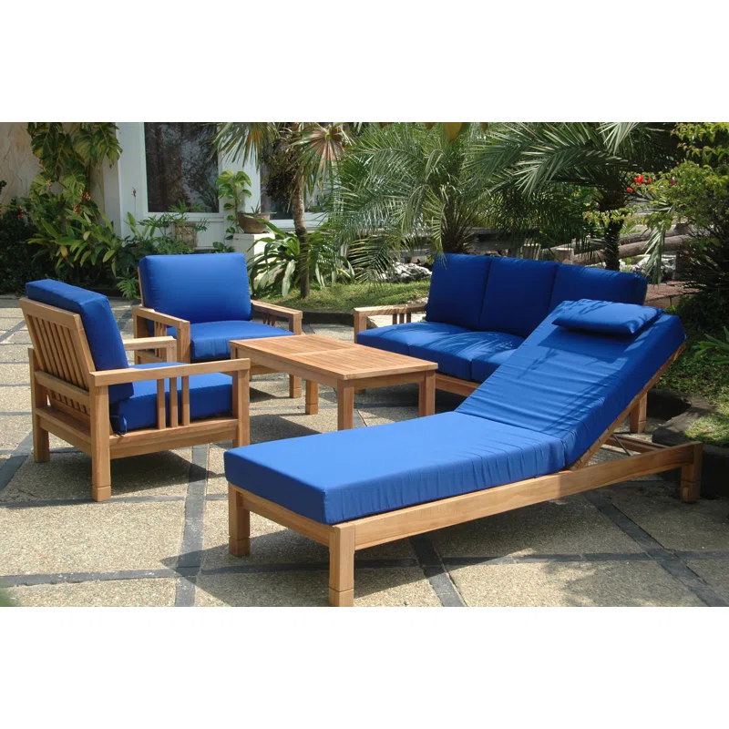 Anderson Teak South Bay Teak 6;6 - Person Patio Conversation Sets with Sunbrella® Cushions