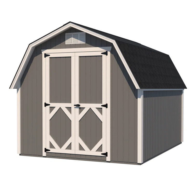 Little Cottage Co. Classic Gambrel Outdoor Wood Storage Barn with 4 ft. Sidewalls