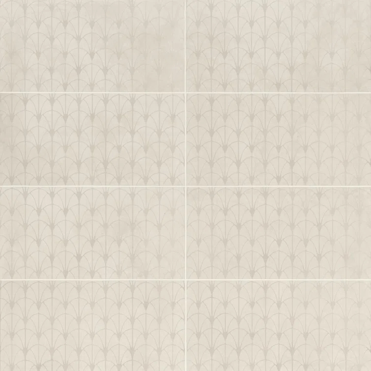 Bedrosians Wave 12" x 24" Porcelain Patterned Wall & Floor Tile (Set of 8)