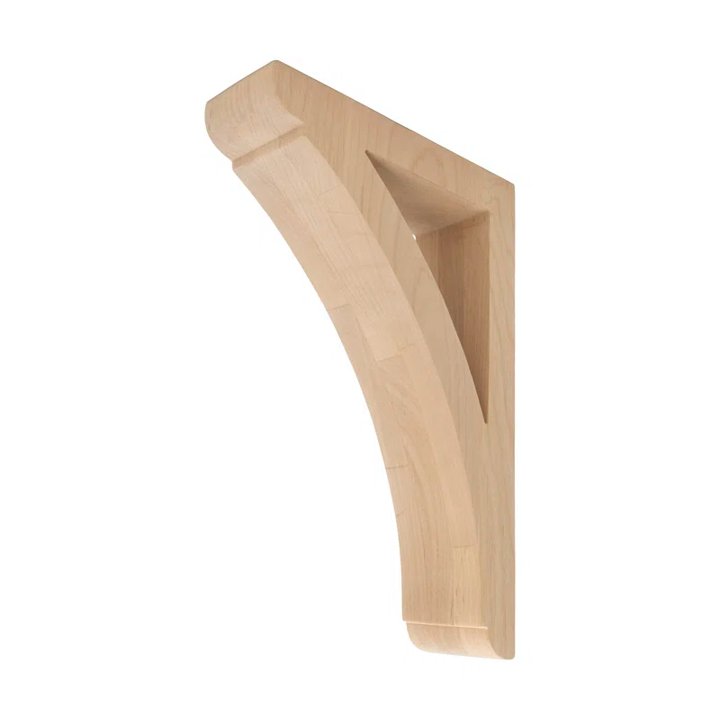 Architectural Products by Outwater L.L.C. 12 in x 2-1/2 in x 8 in Unfinished Medium Solid Traditional Plain Wood Bracket Corbel