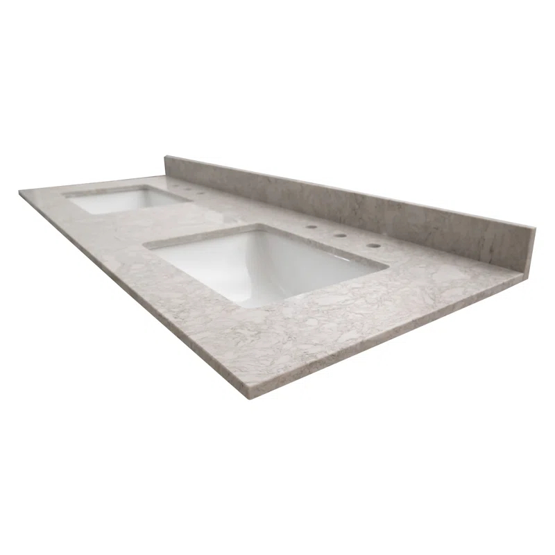 MSI 61 in. x 22 in. D Bathroom Vanity Top with Double Sinks
