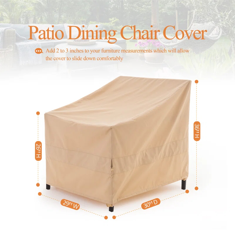F&J Outdoors Premium Waterproof Outdoor Patio Chair Cover: Latest Rip-Stop Fabric, 3-Year Warranty (Set of 2)