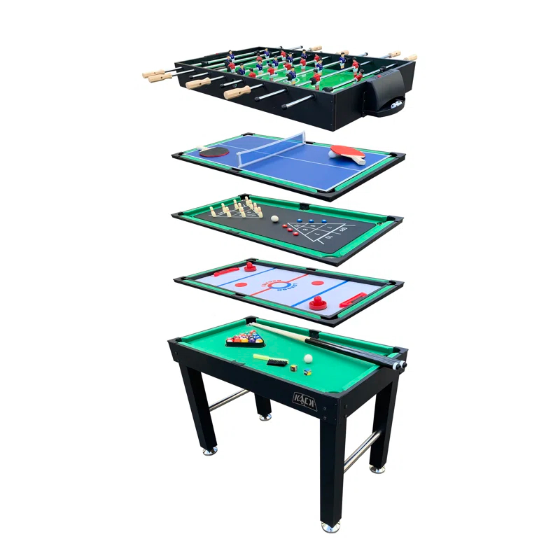 KICK Foosball Tables KICK Hexad 48″ 6-in-1 Multi Game Table Combo Arcade Set for Home, Game Room, Friends & Family