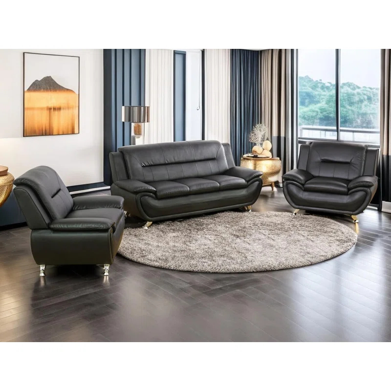 Ceitidh 3 - Piece Faux Leather Living Room Set