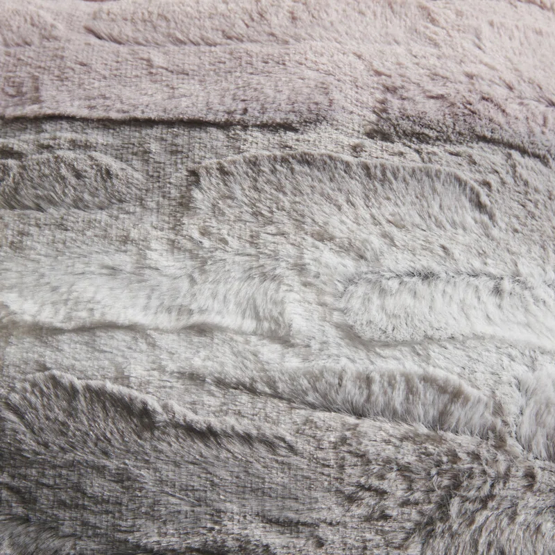 Madison Park Faux Fur Striped Throw Pillow