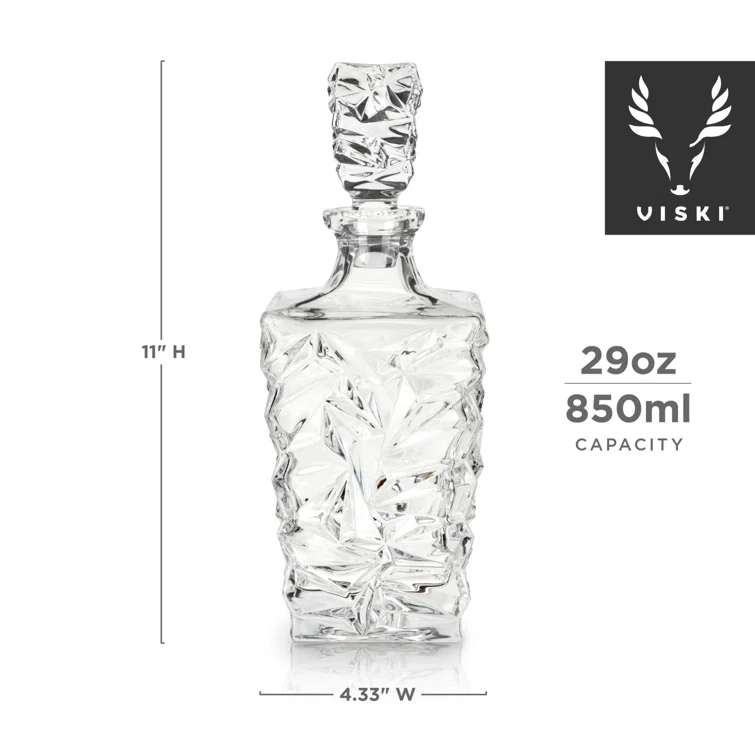 Viski Prism Crystal Whiskey Decanter