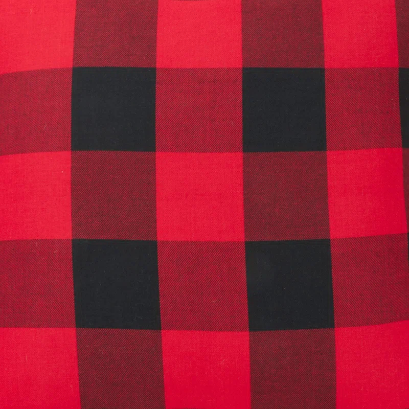 Saro Birmingham Collection Plaid Cotton Reversible Throw Pillow