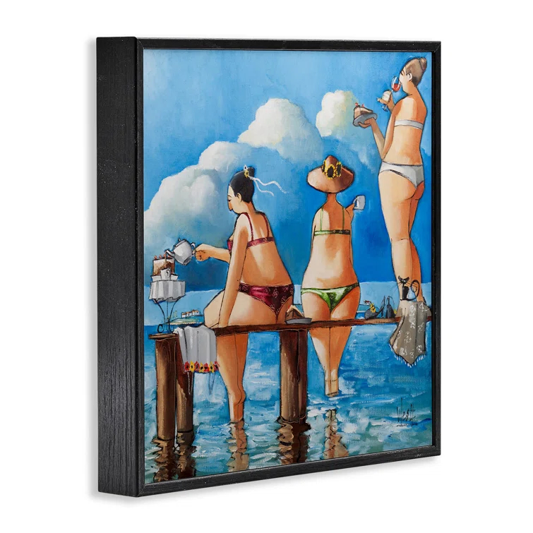 Stupell Industries " Whimsical Summer Beach Ladies " by Ronald West