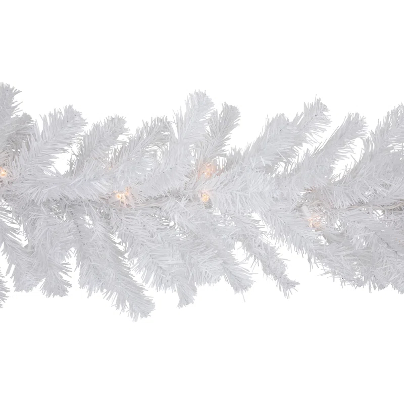Northlight Seasonal 50' x 10" Pre-Lit Commercial Length Snow White Christmas Garland Clear Lights