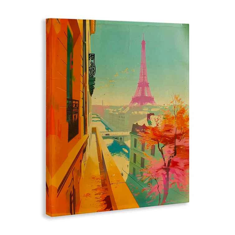 Winston Porter Modern Eiffel Tower Canvas Wall Art by Sasha