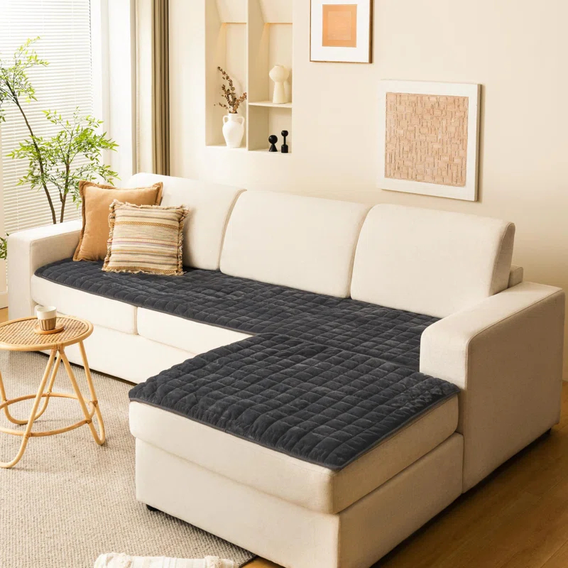 Rebrilliant Polyester Box Cushion Sofa Slipcover