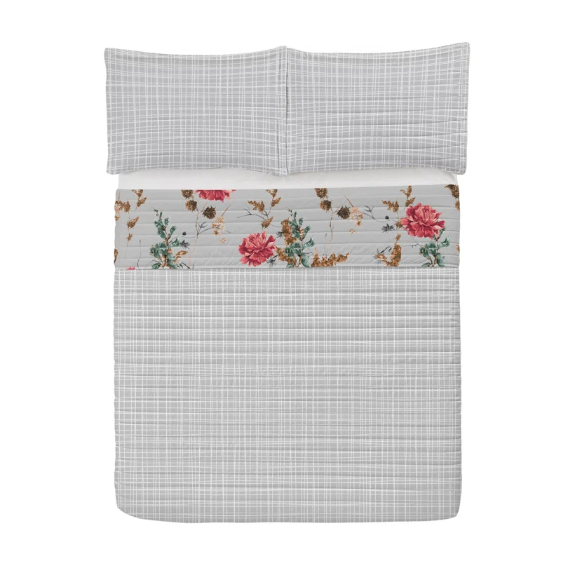 Microfiber Reversible 3 Piece Coverlet/Bedspread Set
