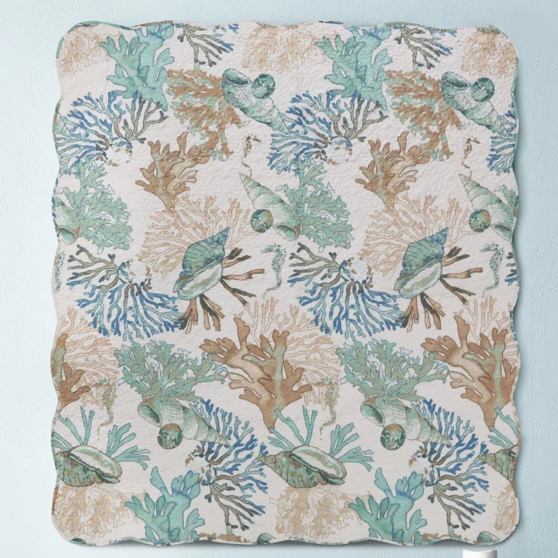 Barefoot Bungalow Atlantis Quilted Reversible Throw