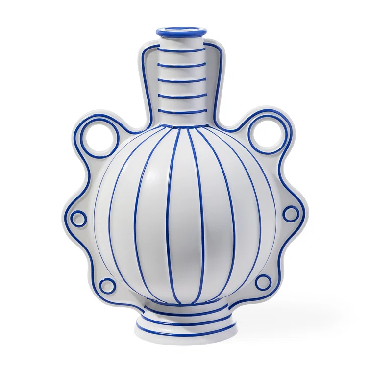 White and Blue Porcelain Decorative Table Vase