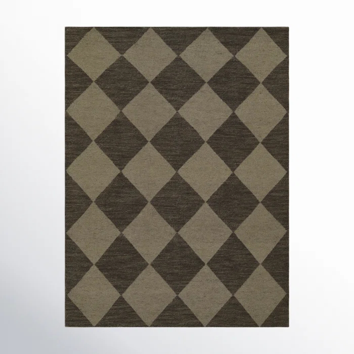 Winnie Geometric Hand-Knotted Wool Area Rug in Brown/Tan