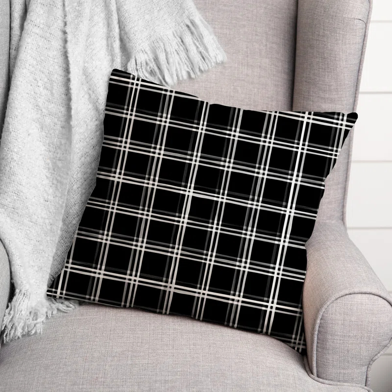 Designs Direct Creative Group Plaid Indoor/Outdoor Reversible Throw Pillow