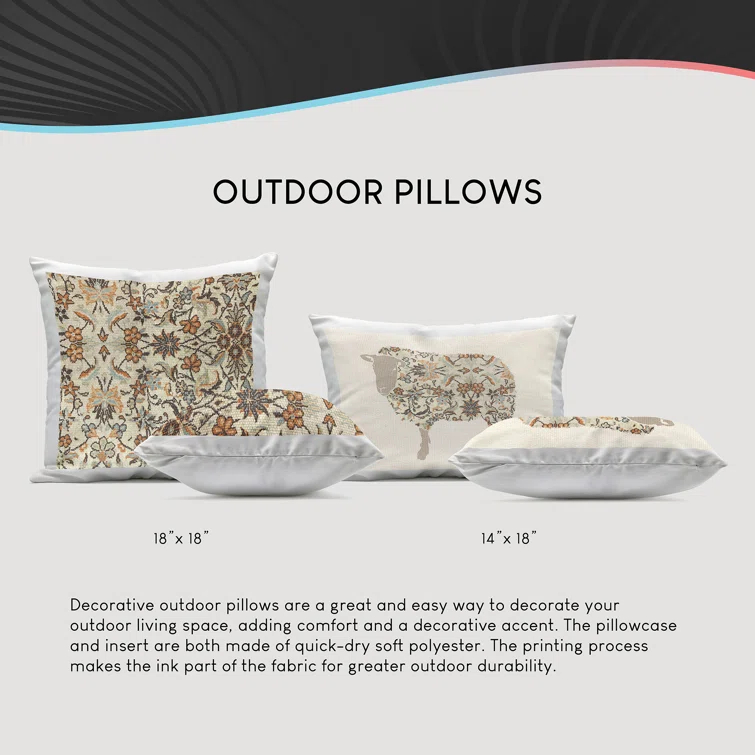 Stupell Industries Polar Bears with Christmas Tree Outdoor Printed Pillow by Irene Chan