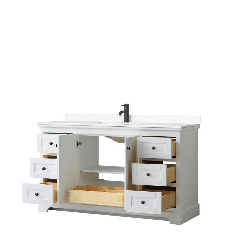 Wyndham Collection Avery 60'' Single Bathroom Vanity with Top