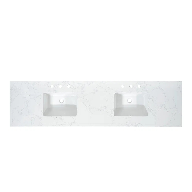 Altair Ceres 84"  Engineered Stone Double Bathroom Vanity Top with Sink