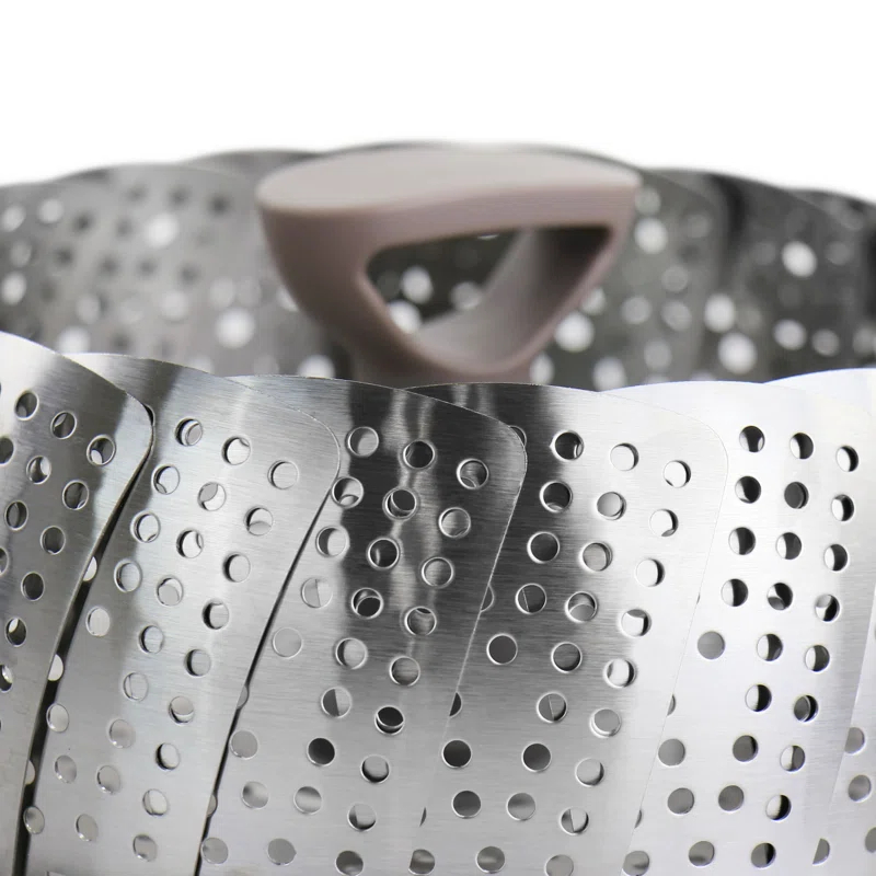 Martha Stewart Martha Stewart Stainless Steel Folding Steamer Insert With Handle In Taupe