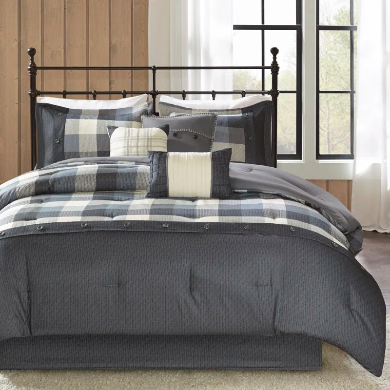 Madison Park Ridge 7 Piece Herringbone Comforter Set