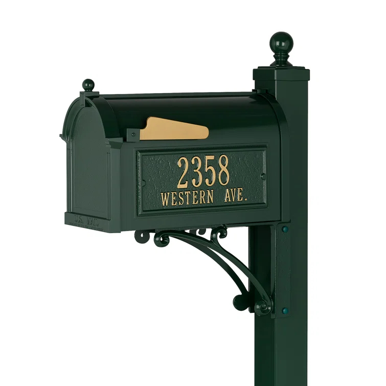 Whitehall Products Green Deluxe Mailbox Package, 16538