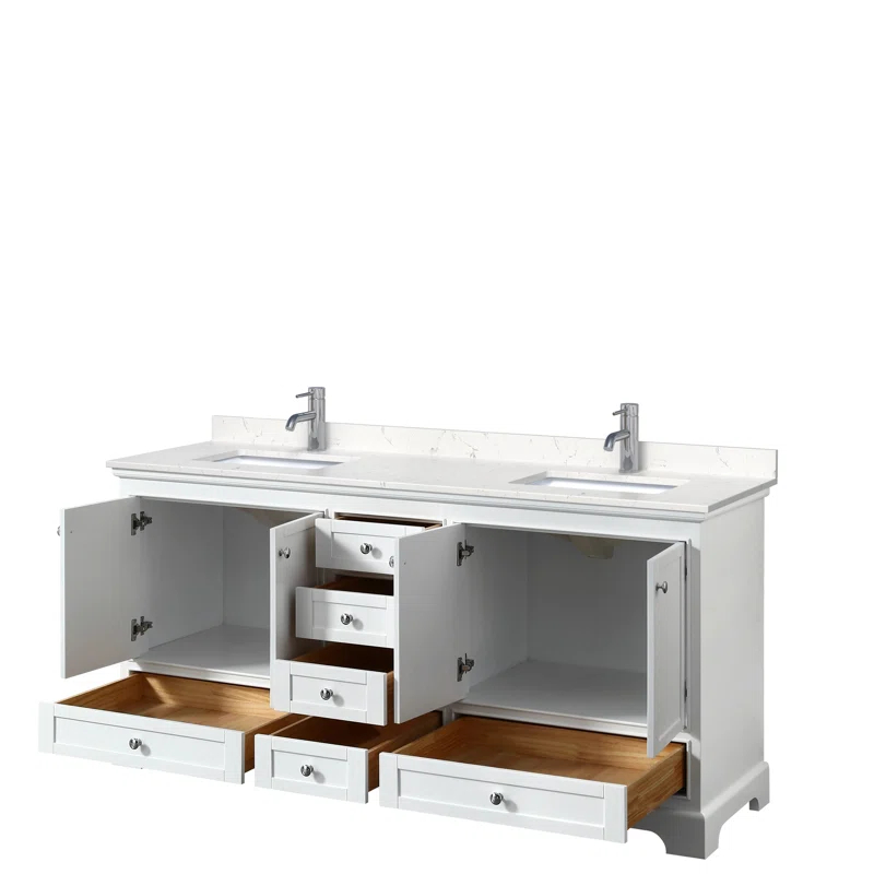 Wyndham Collection Deborah 72" Double Bathroom Vanity Set & Reviews | Wayfair