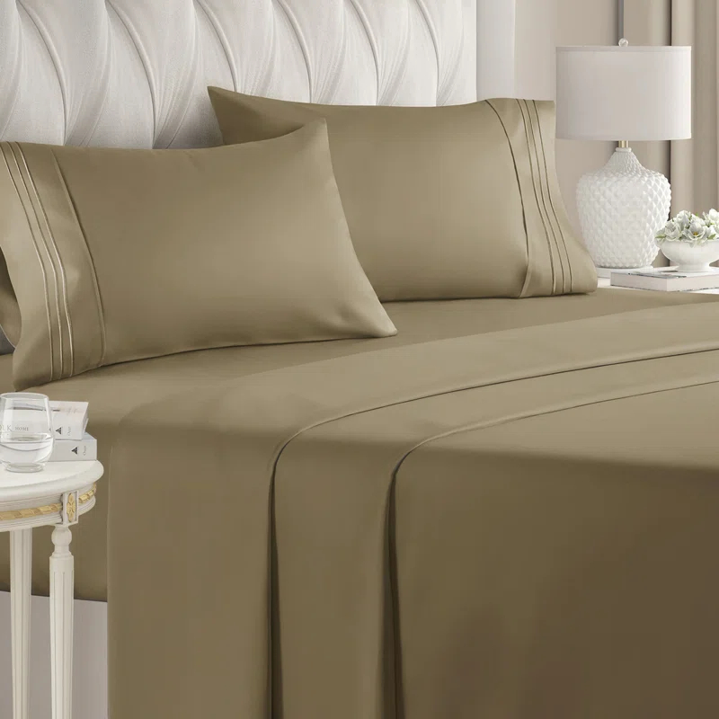 CGK Linens 4 Piece Sheet Set Premium Cooling, Soft & Wrinkle Free Sheet Set