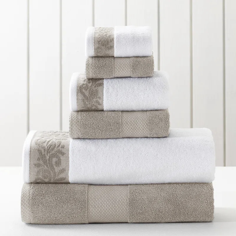Modern Threads Modern Threads 600 GSM 6-Piece Towel Set with Filgree Jacquard Border