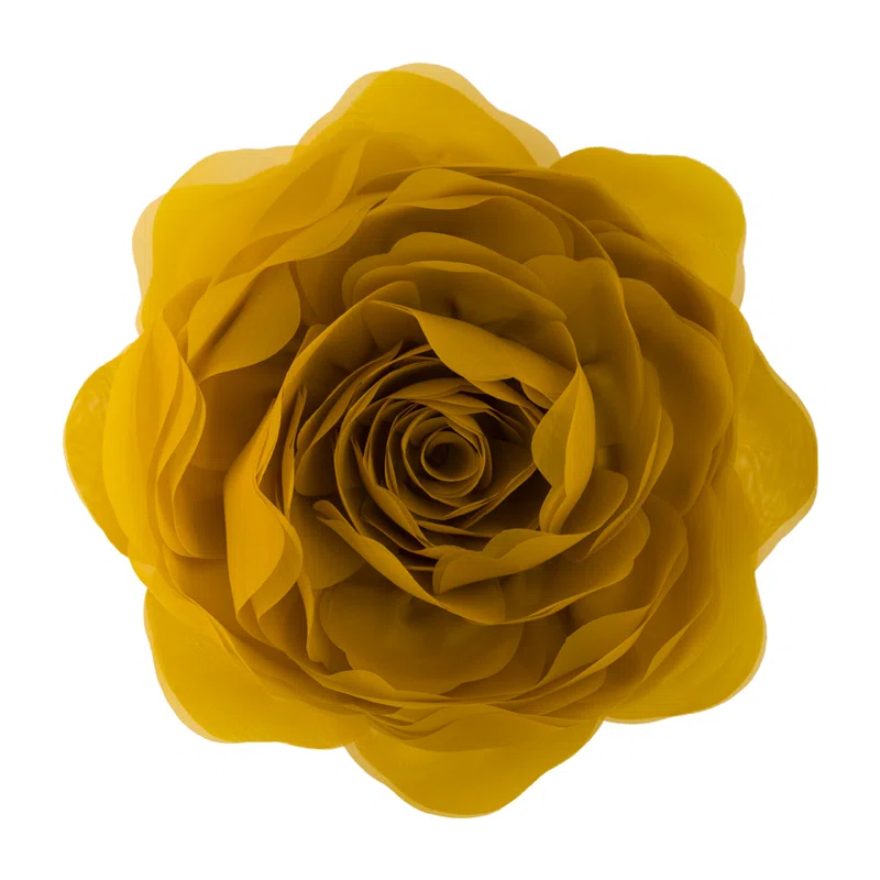 JWH Simulation Rose Flower Throw Pillow Decorative Round Floral Accent Pillow Cover & Insert