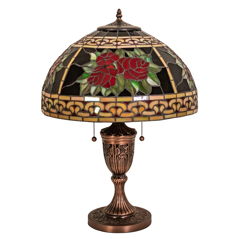 Meyda Lighting Roses And Scrolls Metal Table Lamp