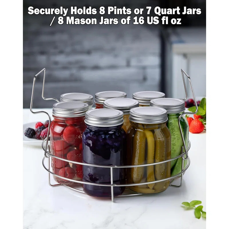 Cook N Home Cook N Home 12-inch Canning Rack, 2 Pack, Stainless Steel Steamer Canning Jar Rack, Kit For Regular Wide Mouth Mason Jars Ball Jars Holds 8 Pint Or 7 Quart Jars
