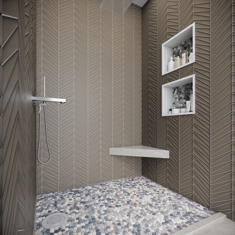 Cruz Bay Studio 11.5" x 11.5" Random Sized Natural Stone Penny Round Mosaic Wall & Floor Tile