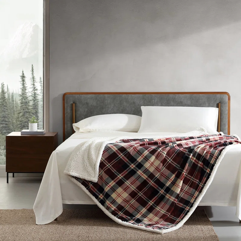 Eddie Bauer Printed Plush Fleece/Sherpa Throw Blankets